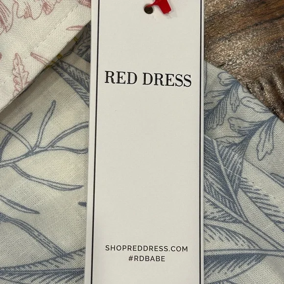 NWT Aura Red Dress Floral Euro Summer Linen Blend High Waisted Belted Shorts - Picture 9 of 9